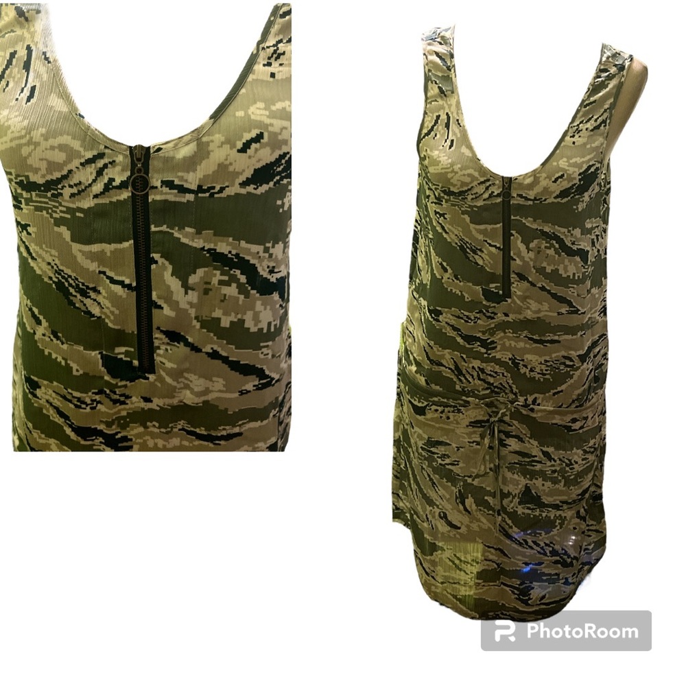 BCBGMaxAzria green sleeveless New With Tags Med dress polyester drop waist